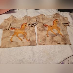2 set brown long sleeve shirt